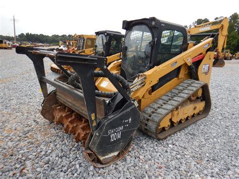 299d skid steer eith multch head overhearing|cat 299d skid steer.